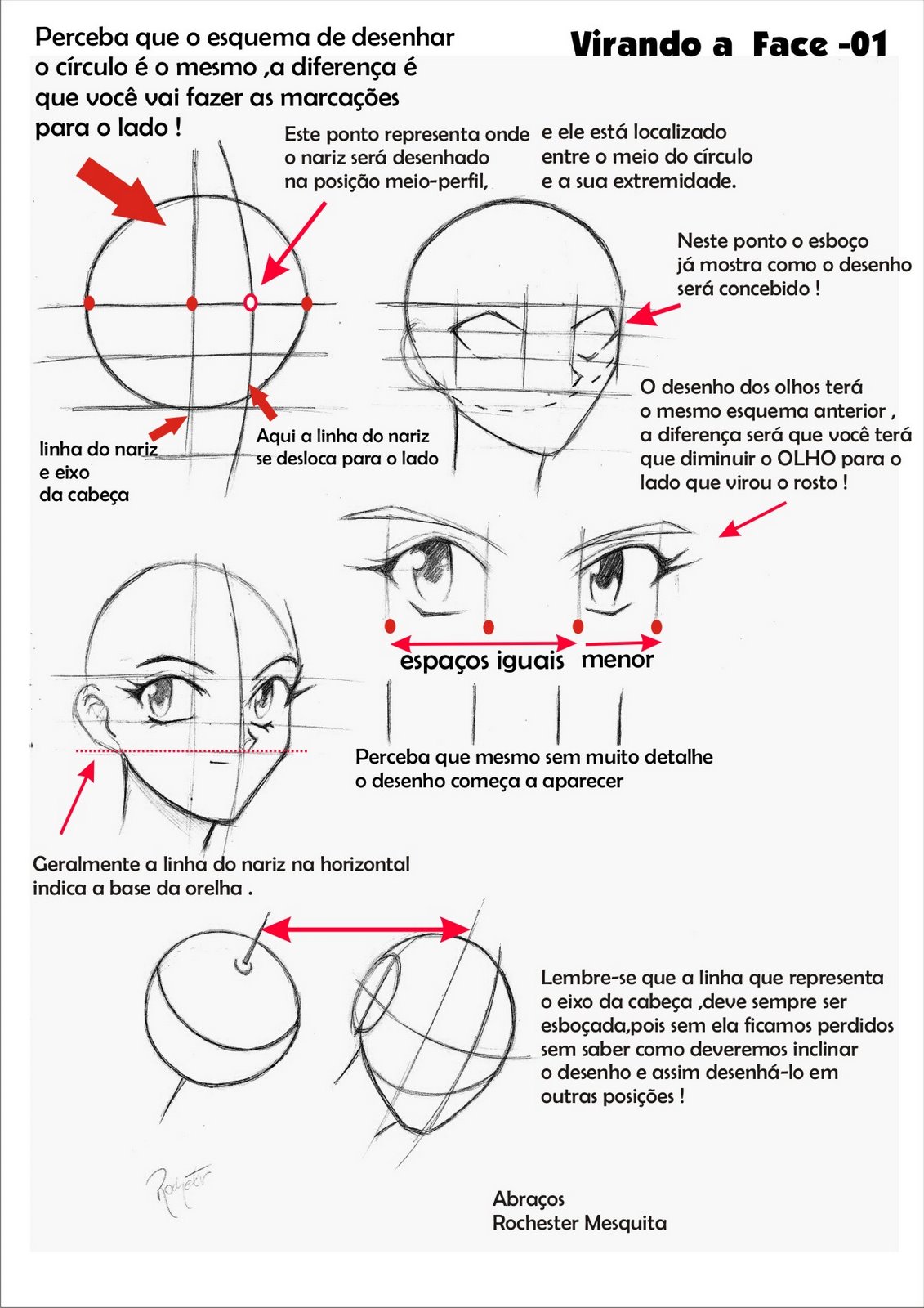 Como desenhar rosto de MEIO PERFIL (anime) 